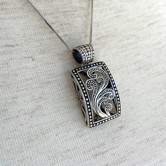 Silpada Sterling Silver Paisley Open Scroll Pendant Necklace & Earrings Set 20" - Picture 11 of 16